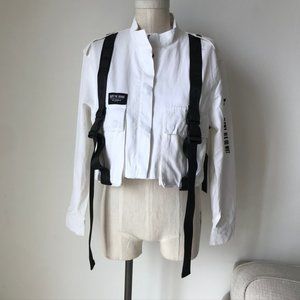[LF] The Brand White Belted Logo Jacket